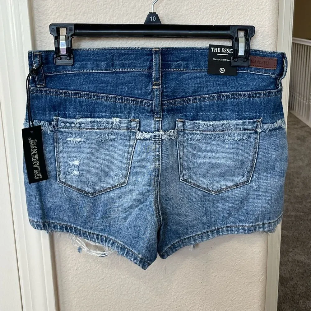 NWT Women’s Blank NYC The Essex Classic Cut-Off Jean Shorts Size 26 #225